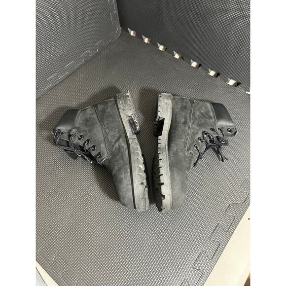 Timberland Black Leather Suede Waterproof Lace‎ Up Boots Kids 6.5 Womens 7.5 - Picture 3 of 8